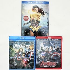 *Marvel* BLU-RAY & DVDs. Avengers, Ultron & Wonderwoman.